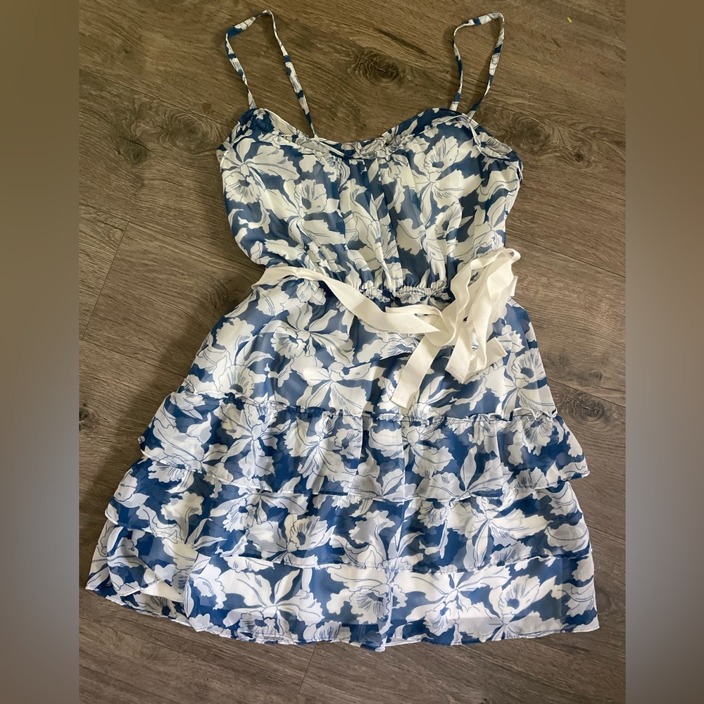 American eagle Floral Blue and White Dress